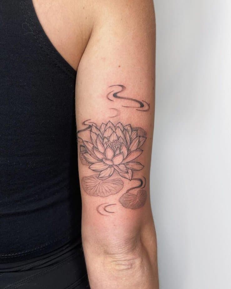 13. A water lily on the back of the arm