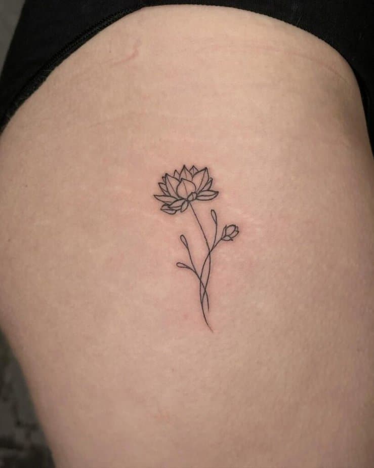 18. A water lily tattoo on the hip 
