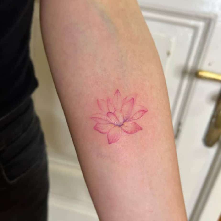 23. A barely-there water lily tattoo 