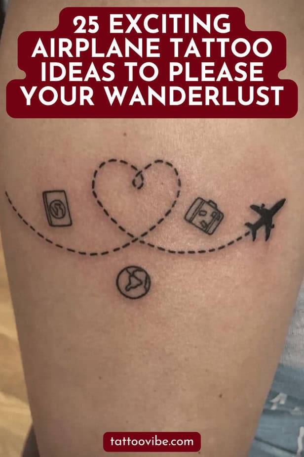 25 entusiasmanti idee di tatuaggio con l'aereo per soddisfare la vostra voglia di viaggiare