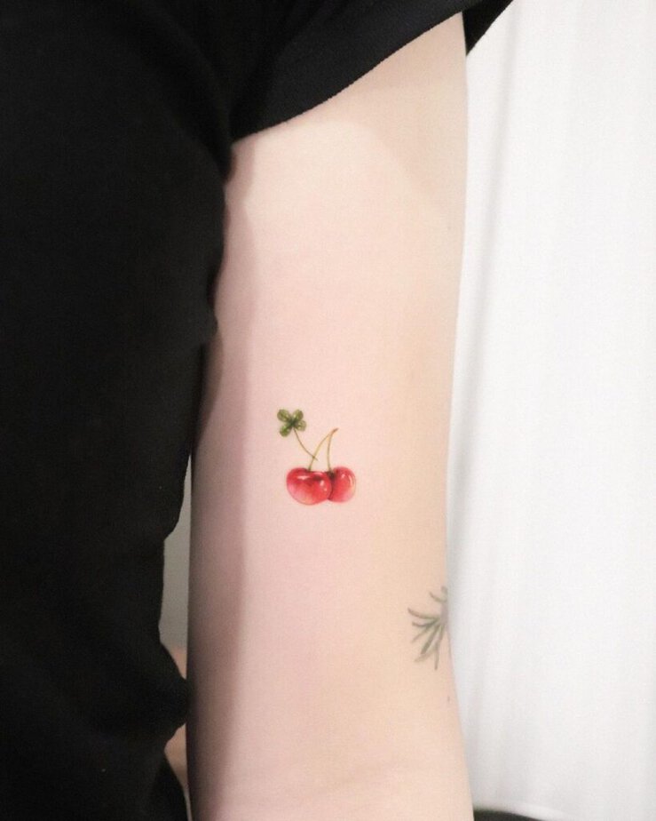 17. A cherry tattoo on the bicep