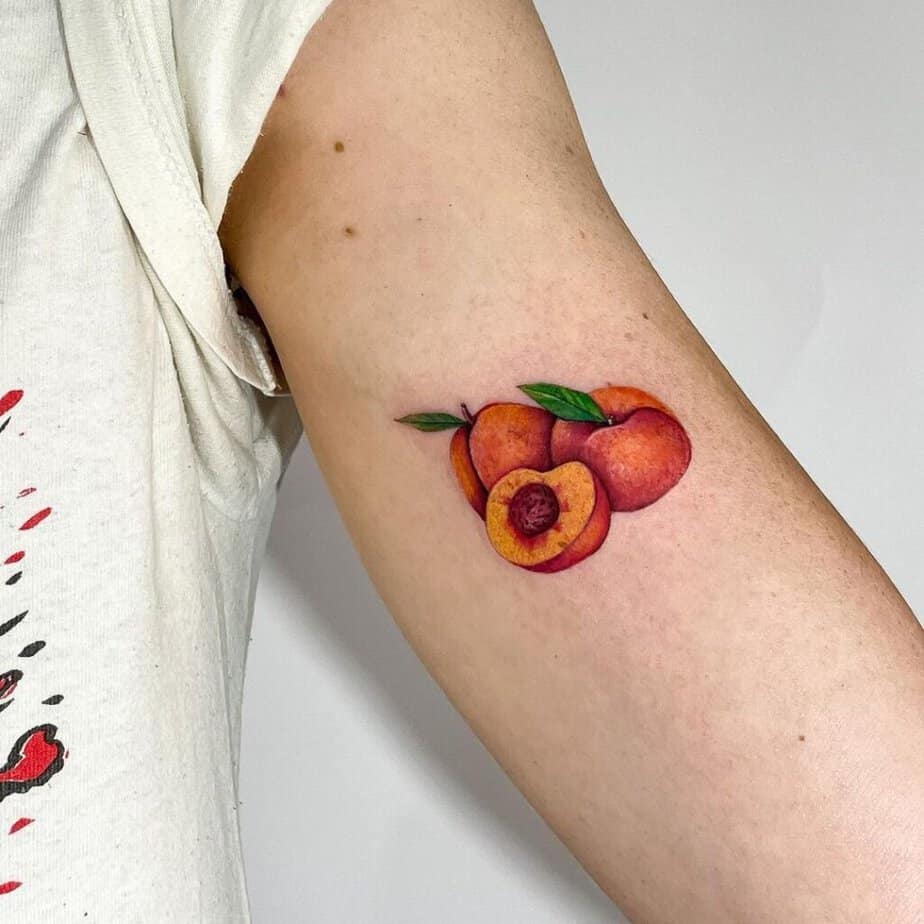 5. A tattoo of peaches on the bicep