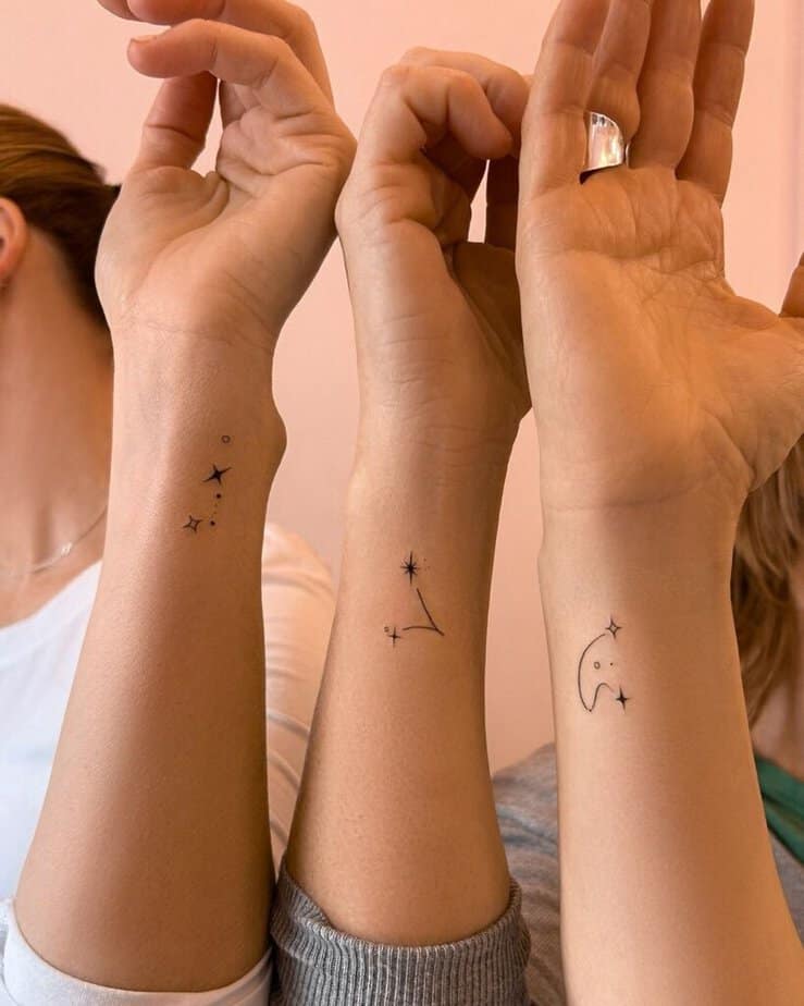 17. A matching minimalist constellation tattoo 