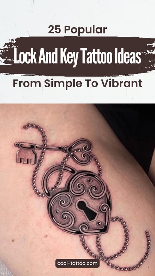 25 popolari idee di tatuaggio con serratura e chiave: Da semplici a vibranti