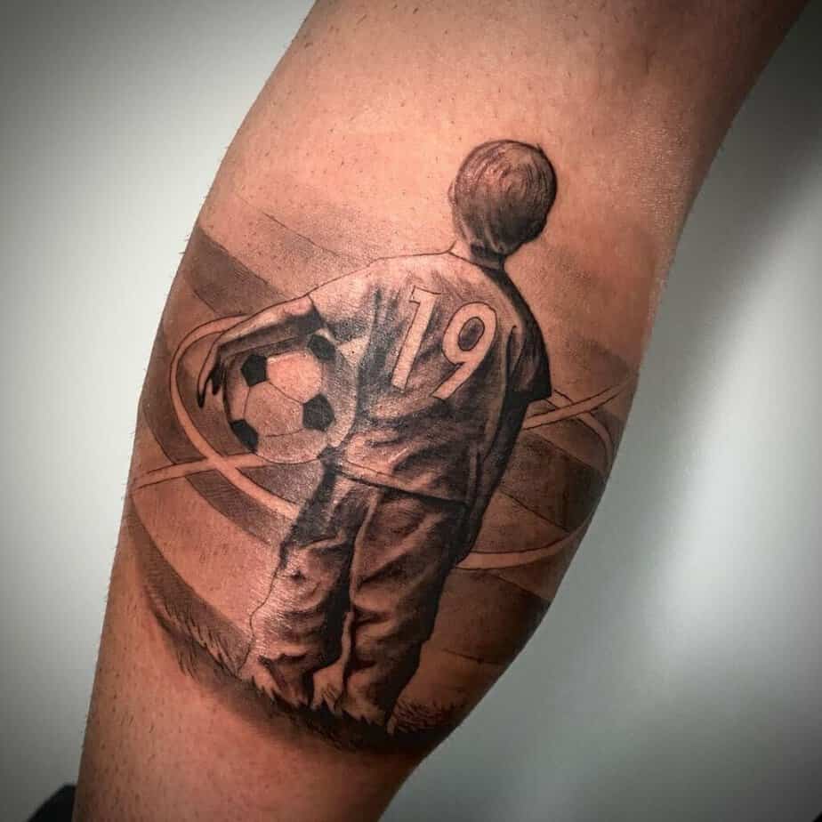Childhood soccer tattoos