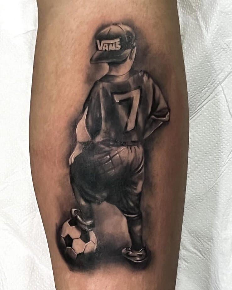 Childhood soccer tattoos