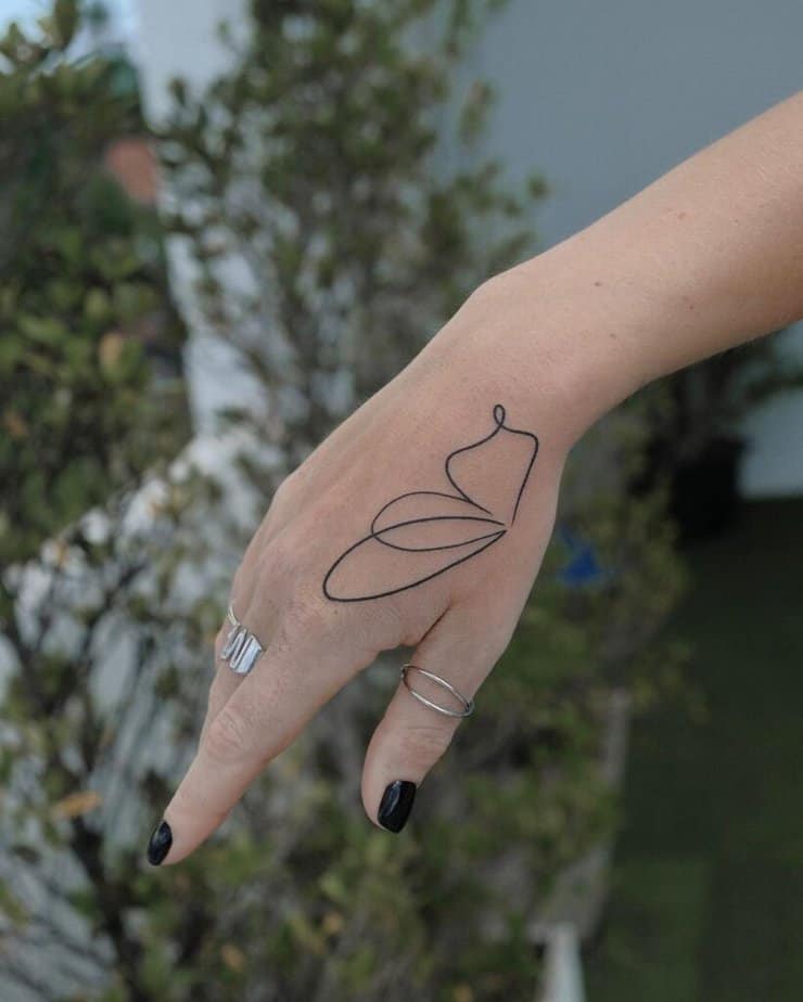 10. A linework butterfly tattoo 