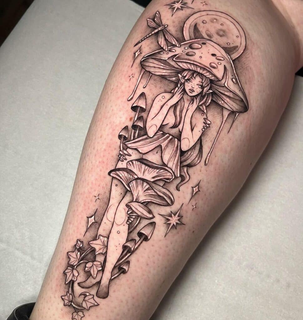 Tatuaggio donna fungo