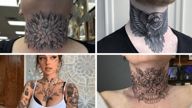 25 tatuaggi feroci sul collo anteriore che vi lasceranno a bocca aperta.