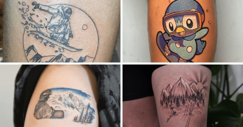 25 snowboard tattoos for the winter sports lovers