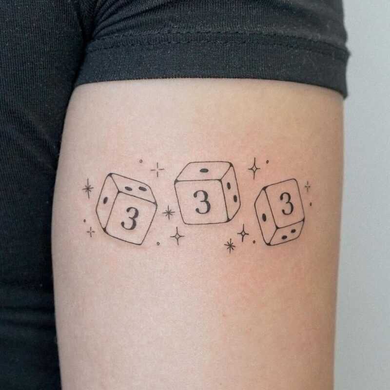 25 ultimate dice tattoos that8217ll make you feel like a winner 78