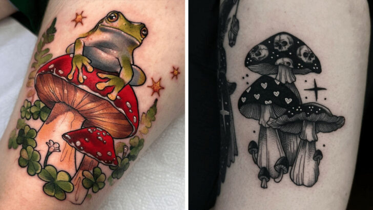 25 idee di tatuaggio di funghi stravaganti per celebrare la vita.