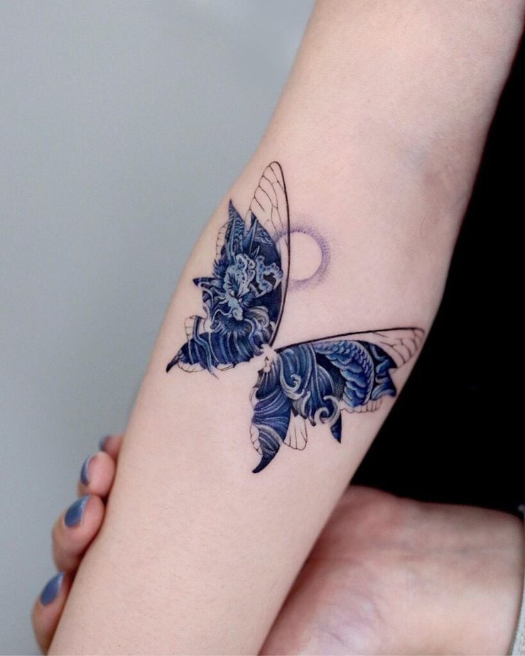 Colorful butterfly tattoo