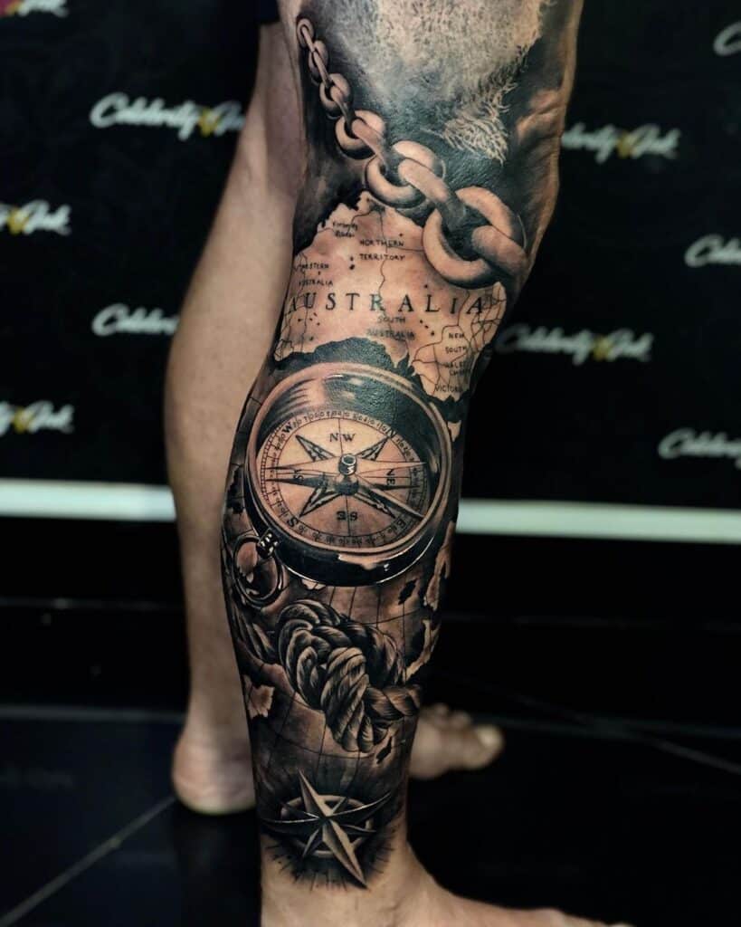 Big compass tattoo ideas