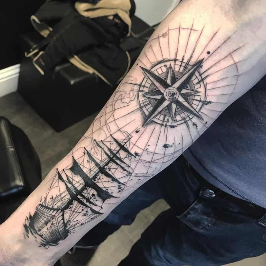 Big compass tattoo ideas
