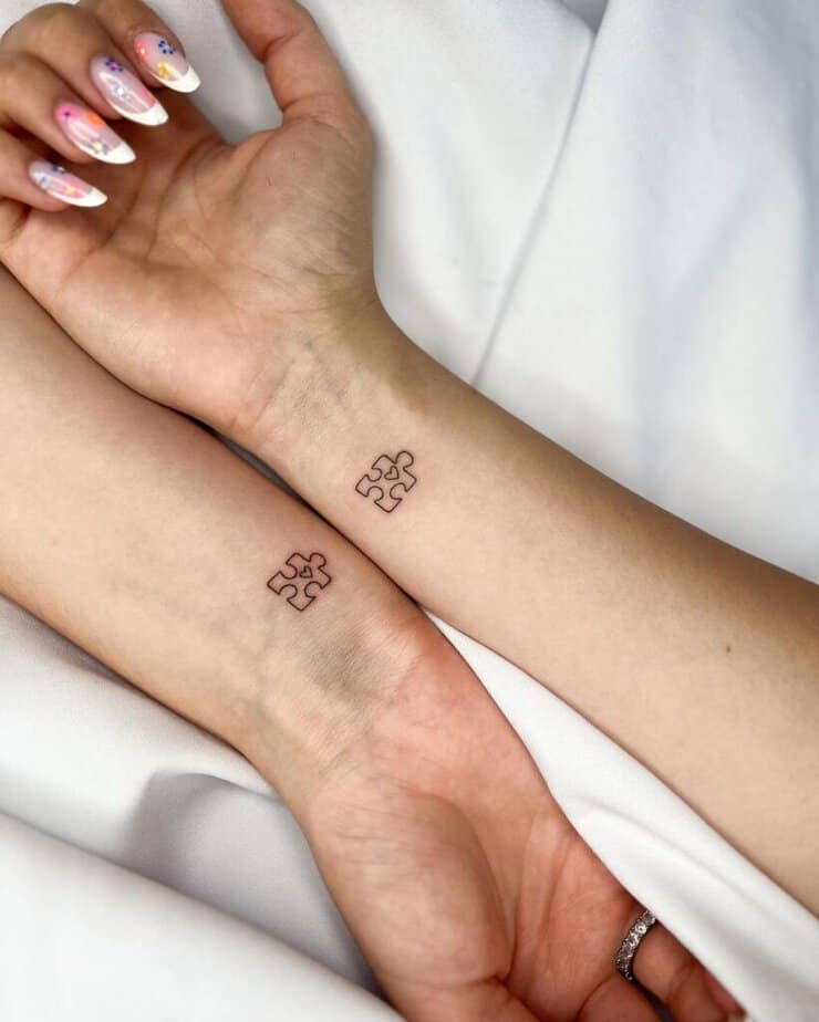 5. A matching puzzle tattoo 