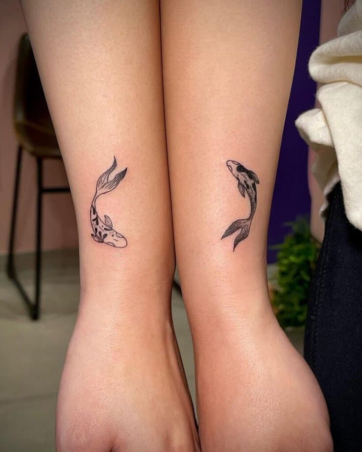 9. A matching fish tattoo 