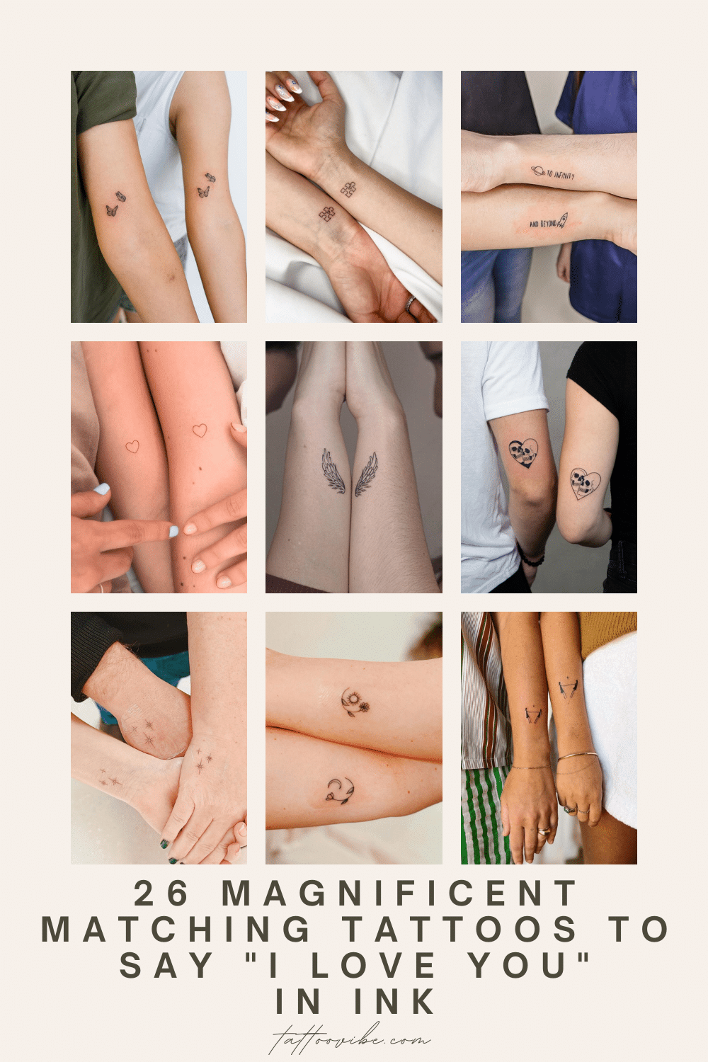 26 magnifici tatuaggi abbinati per dire "ti amo" con l'inchiostro