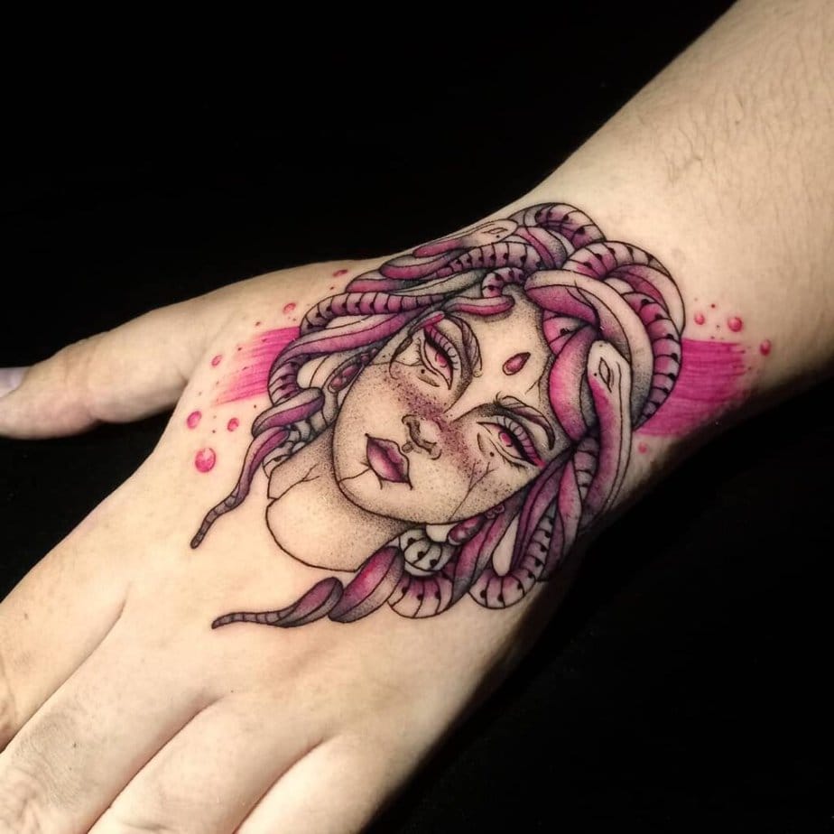 Medusa tattoo with colors
