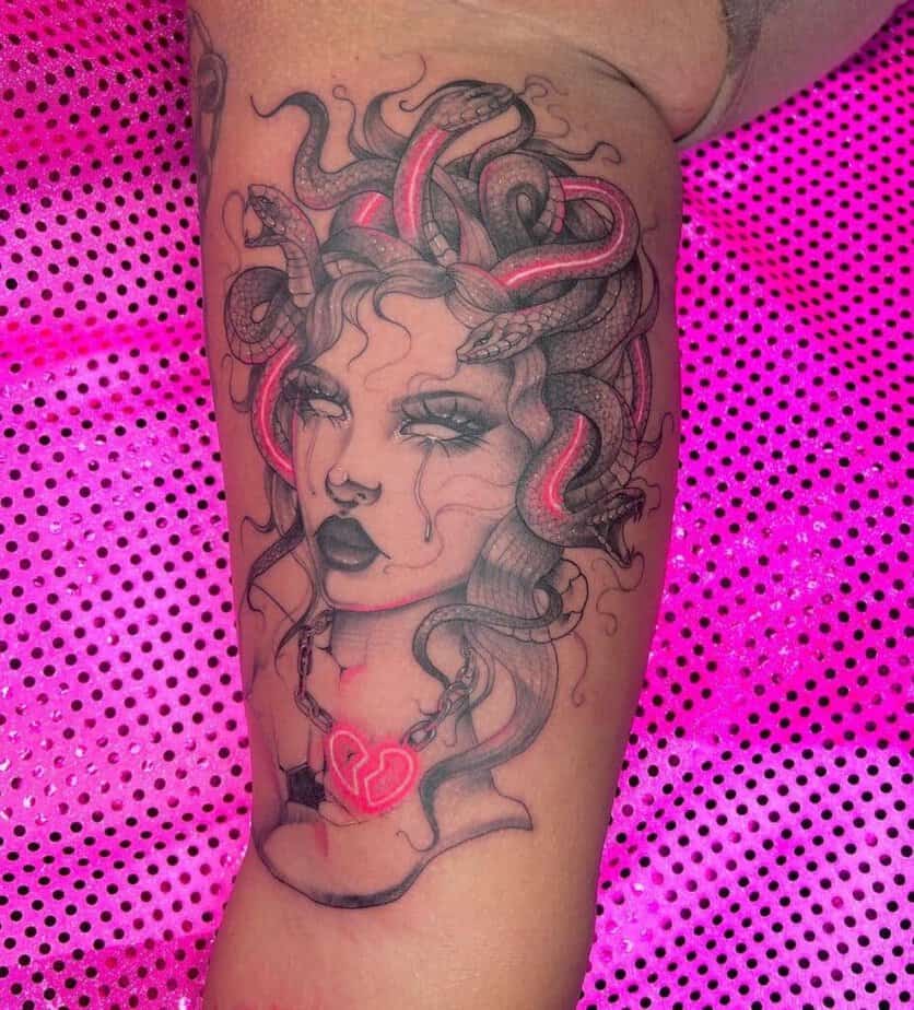 Medusa tattoo with colors
