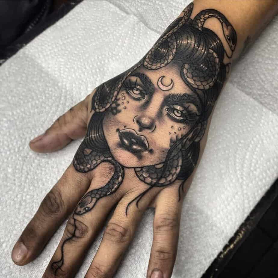 Medium-sized Medusa tattoo