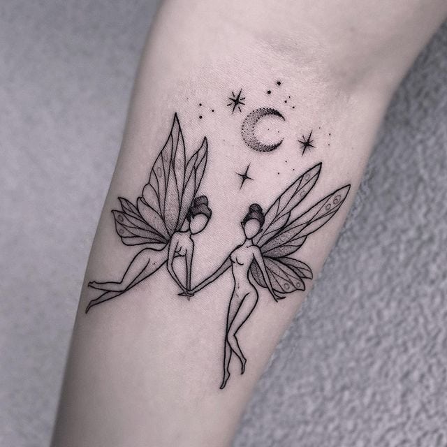 1. Beautiful friend fairies tattoo