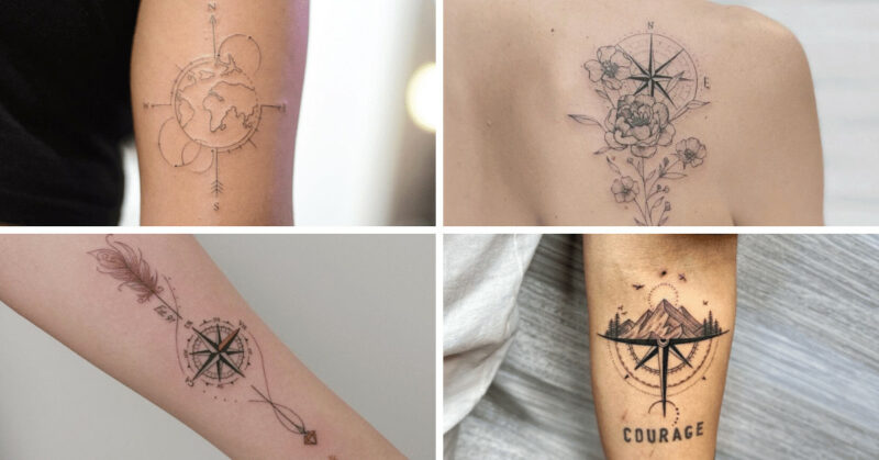 26 compass tattoo ideas for the traveler within you