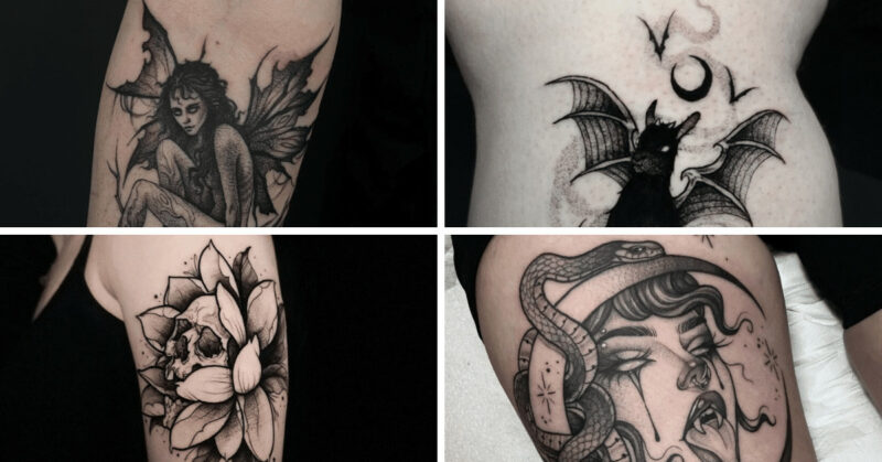 26 dark feminine tattoos to unleash the power within you