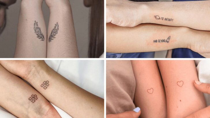 26 Magnificent Matching Tattoos To Say “I Love You” In Ink