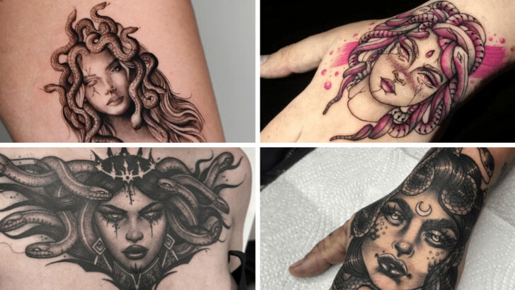 26 disegni di tatuaggi della Medusa che gridano all'emancipazione femminile.