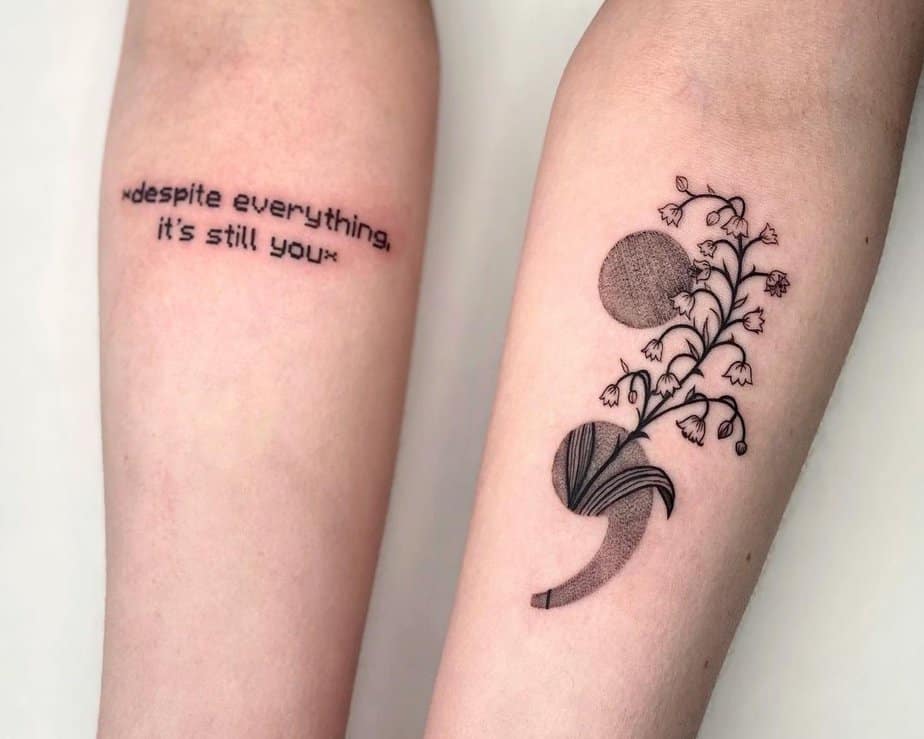 Unique semicolon tattoos