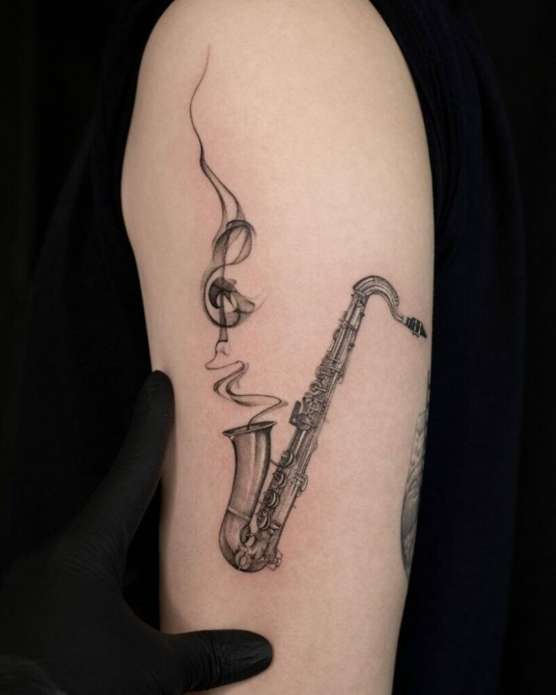 27 superior saxophone tattoos that hit all the right notes