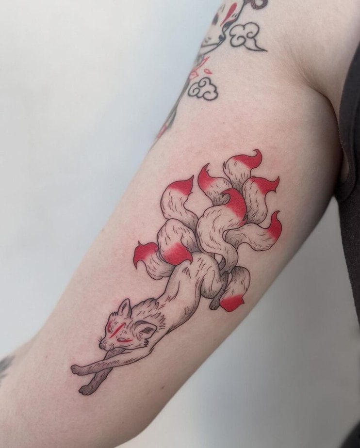 Nine-tailed fox tattoo