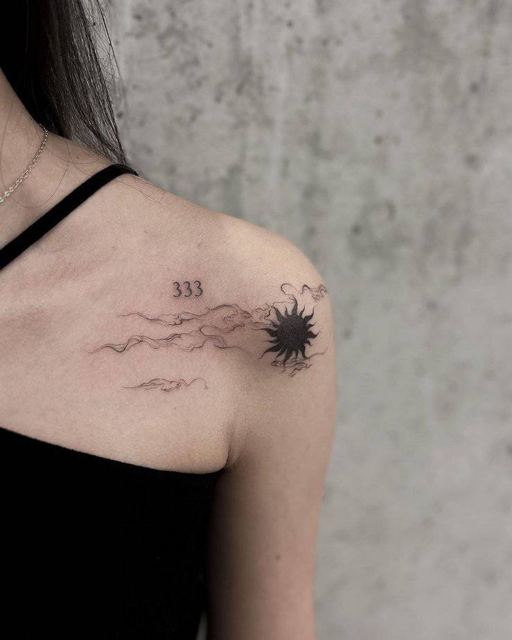 6. Delicate 333 tattoo
