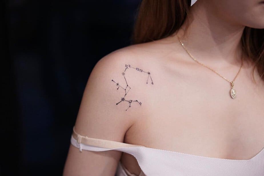 23. A Sagittarius constellation tattoo on the shoulder
