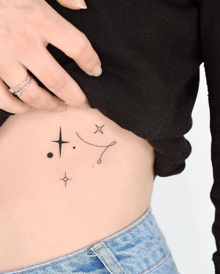 7. A Sagittarius tattoo on the ribcage
