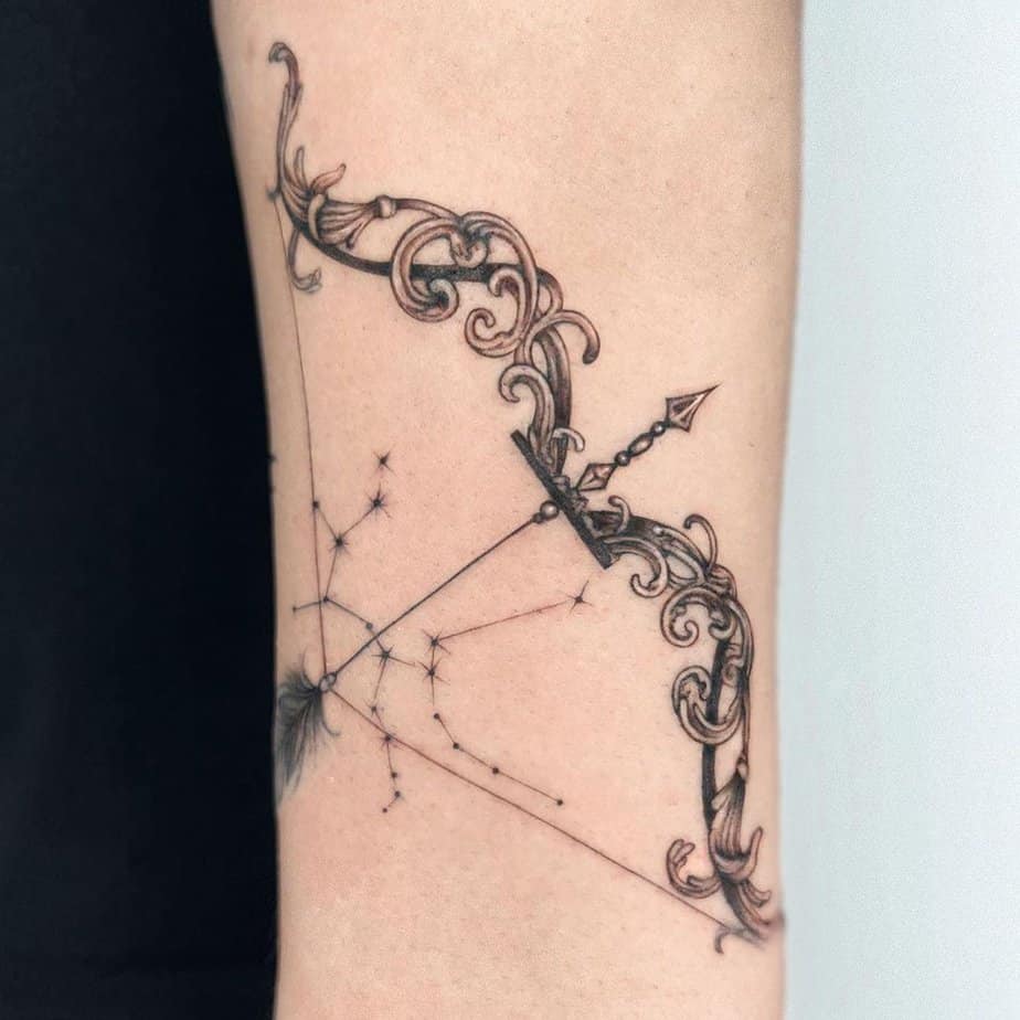 5. A Sagittarius tattoo with stars and constellations
