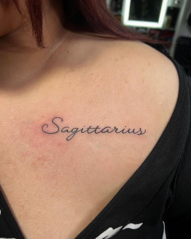 12. A Sagittarius word tattoo
