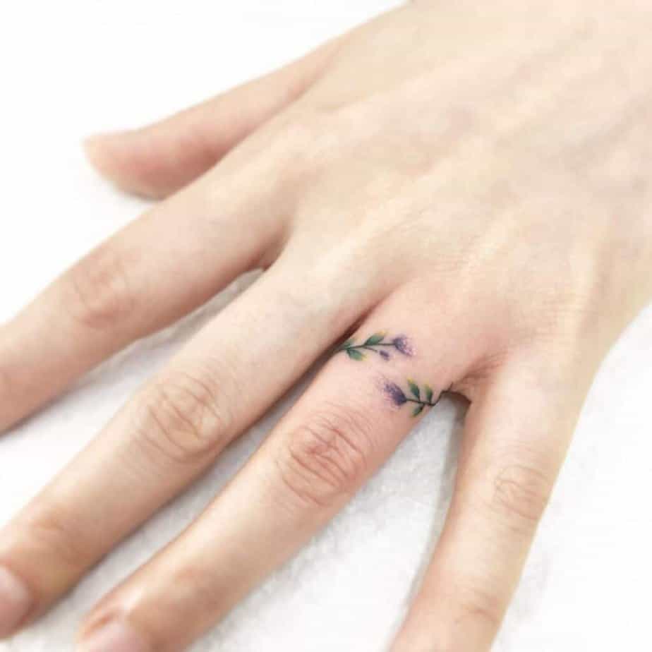 A flower ring tattoo