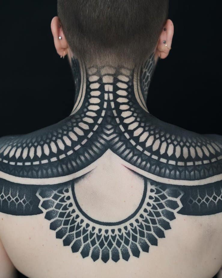 17. A geometric trap tattoo
