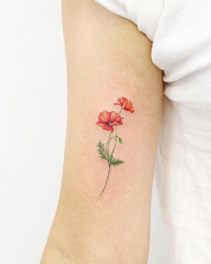 A little poppy flower tattoo
