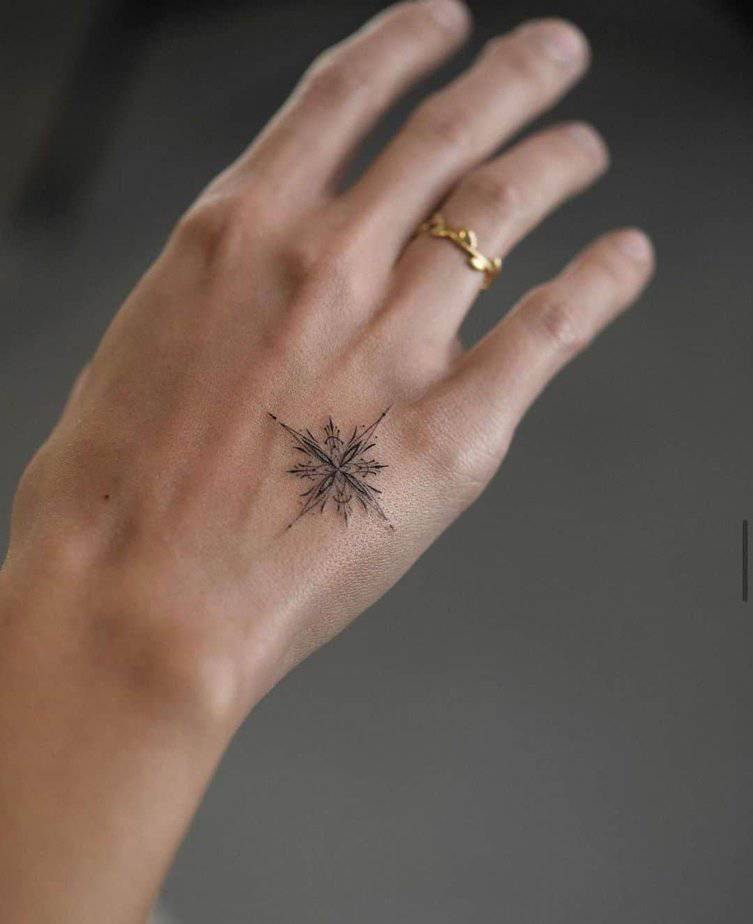 A tattoo of an ornament on the hand