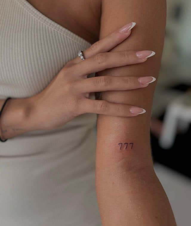 17 Sweet And Delicate Angel Number Tattoos On The Arm