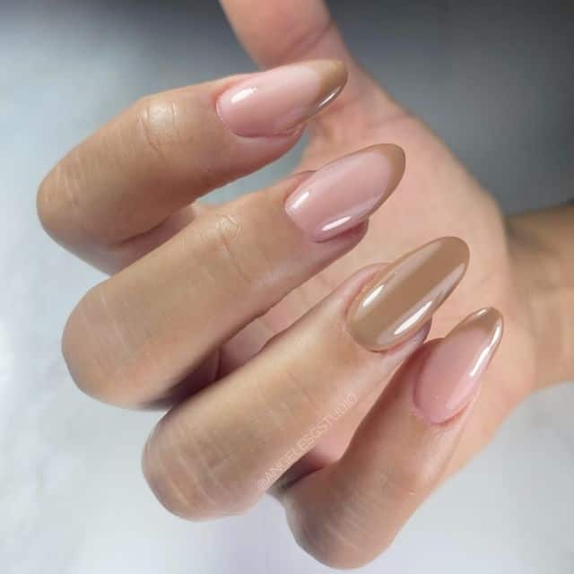 Brown French tips