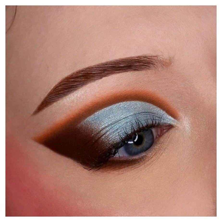 Brown blended with icy blue
