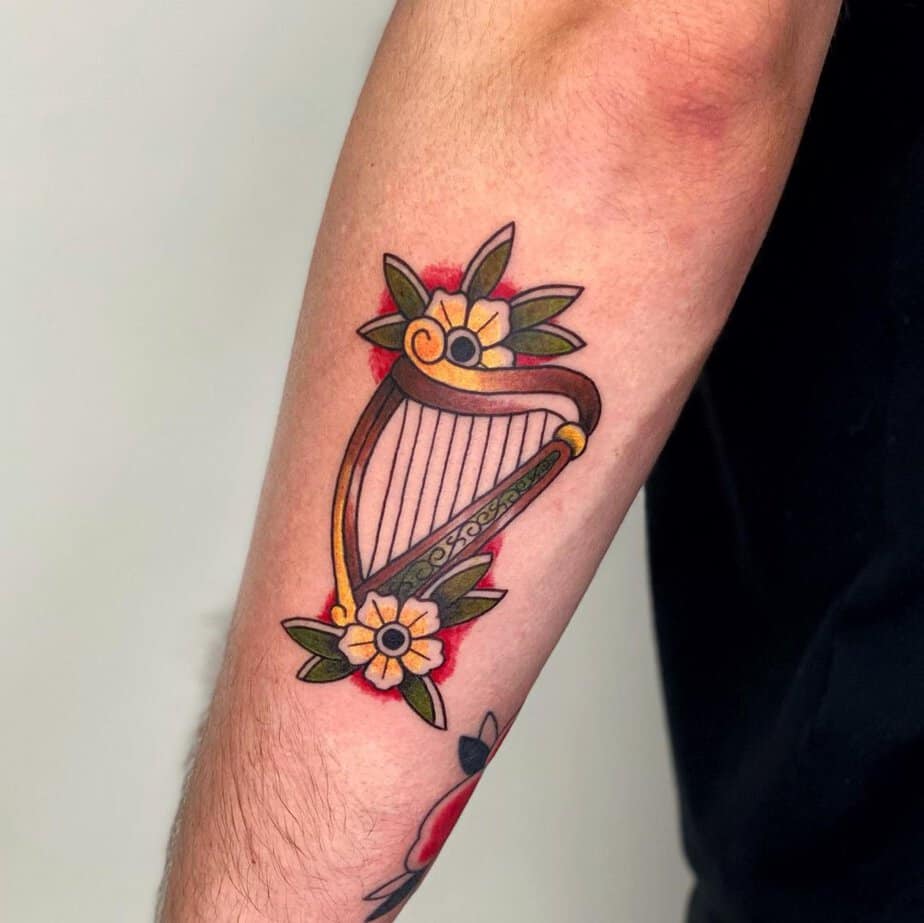 Celtic harp tattoos
