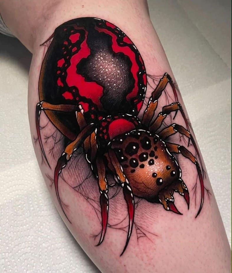 Colorful spider tattoo