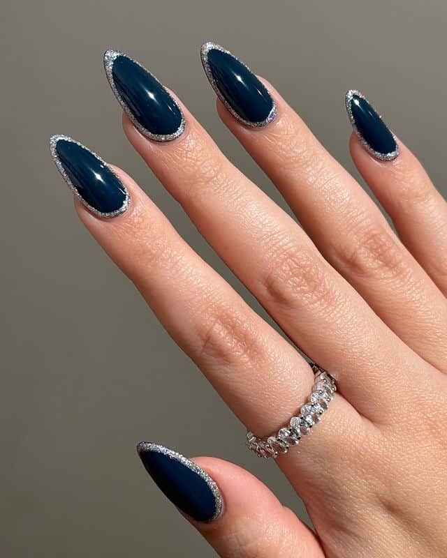 Deep blue nails