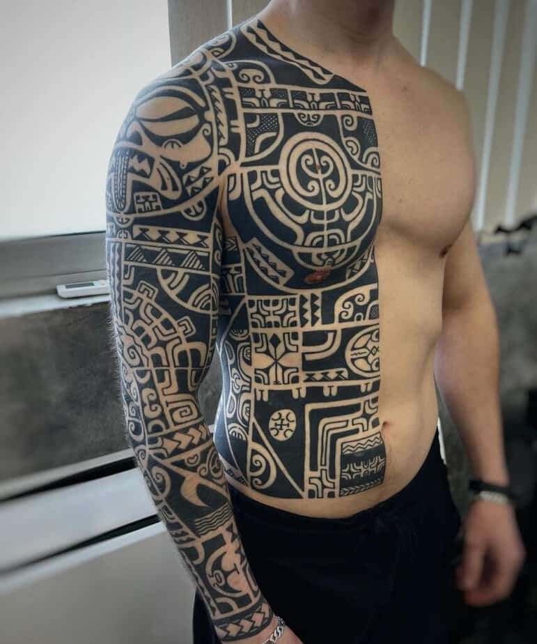 2. Geometric Maori tattoo