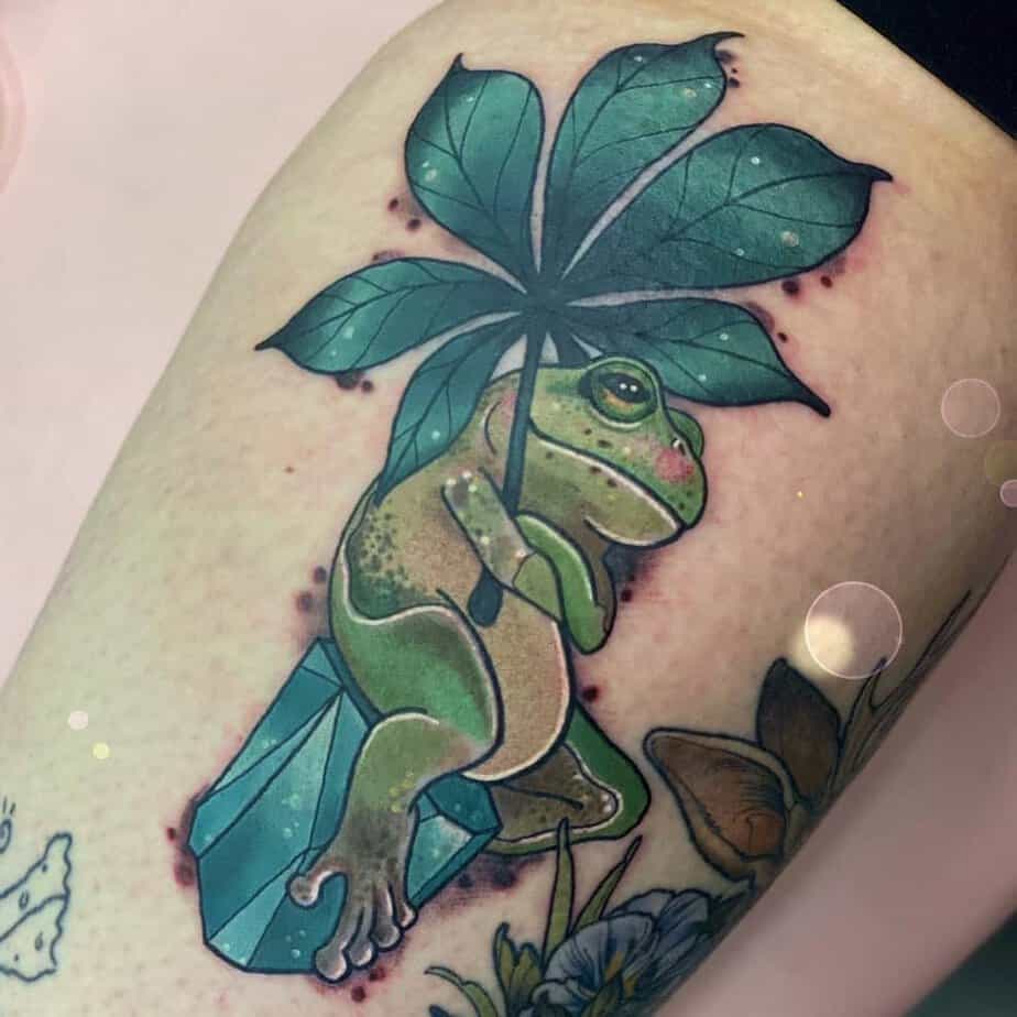 Enchanted tattoo of a frog